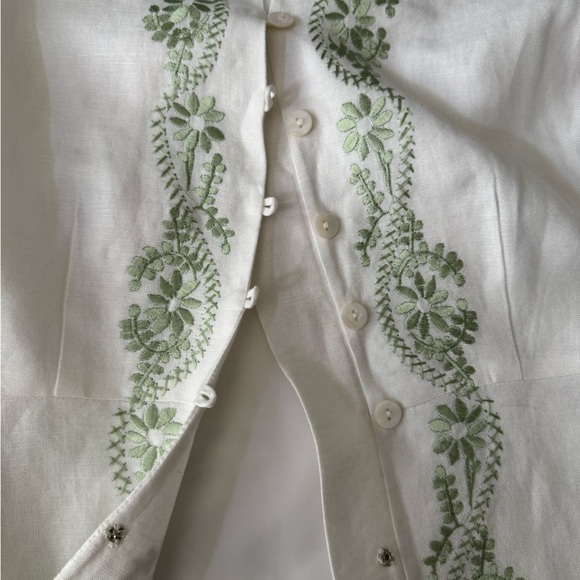 NWOT Chadwick’s Linen Sleeveless button up embroidered blouse Women’s size 6 - Picture 4 of 9